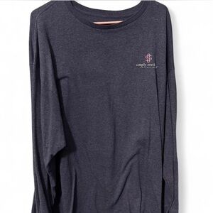 Simply Southern Dark Blue Shirt with Pink Logo Scrub Life